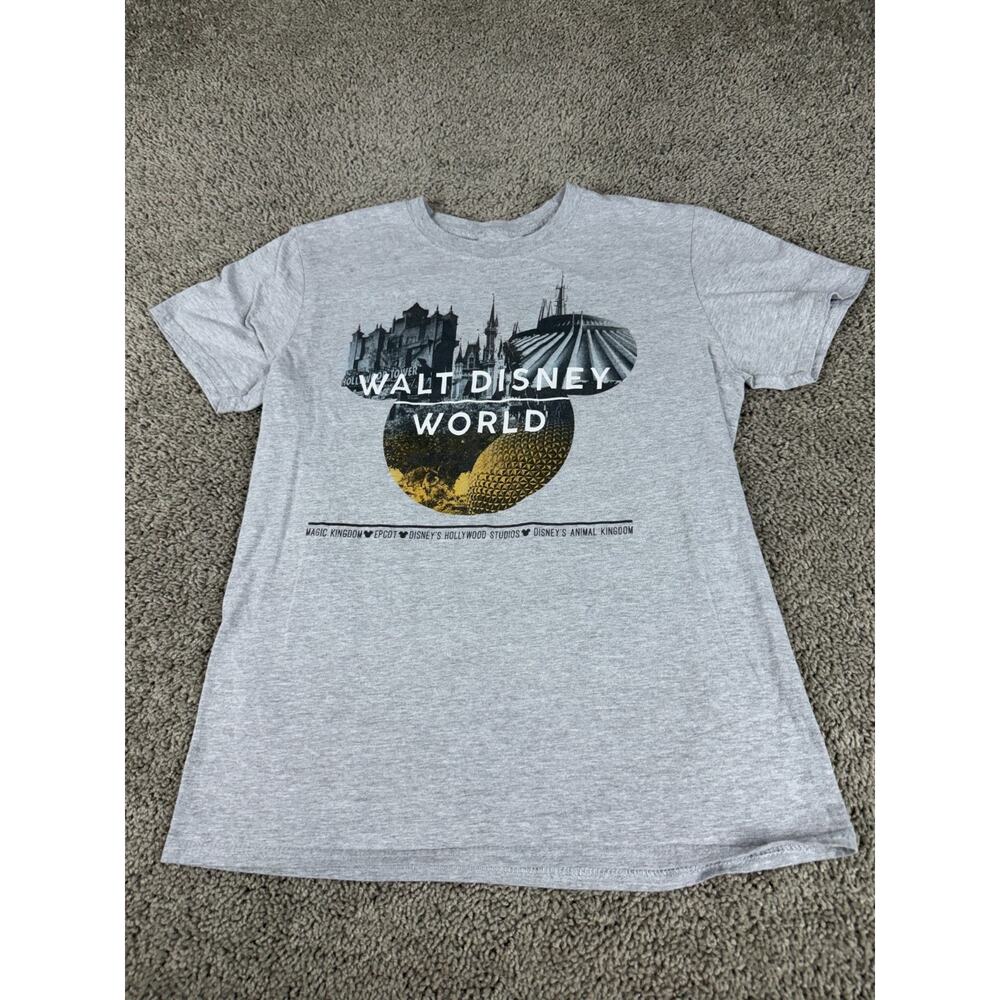 Disney Shirt Mens Medium Gray Black Walt Disney World Epcot Animal Kingdom